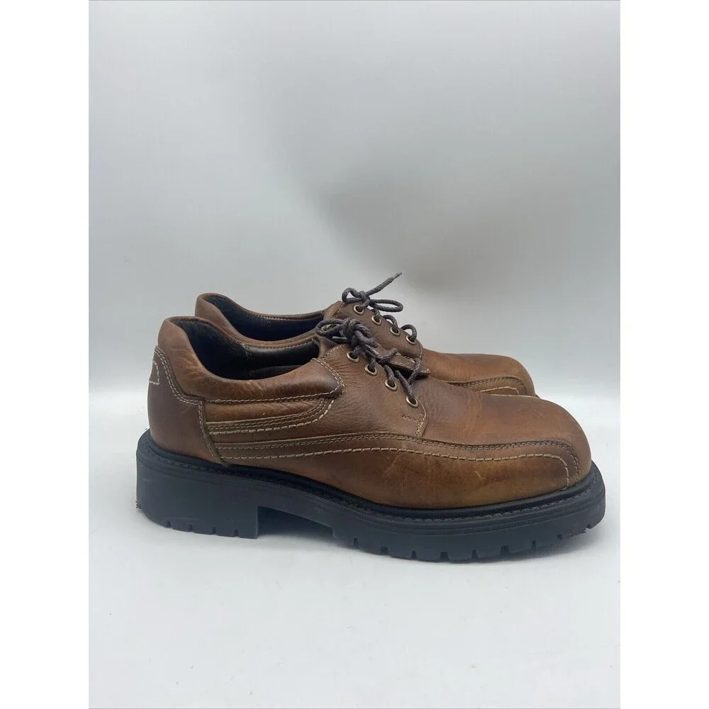 GBX‎ Mens Brown Leather Chunky Platform Y2K Goth Punk Grunge Boots 8.5
